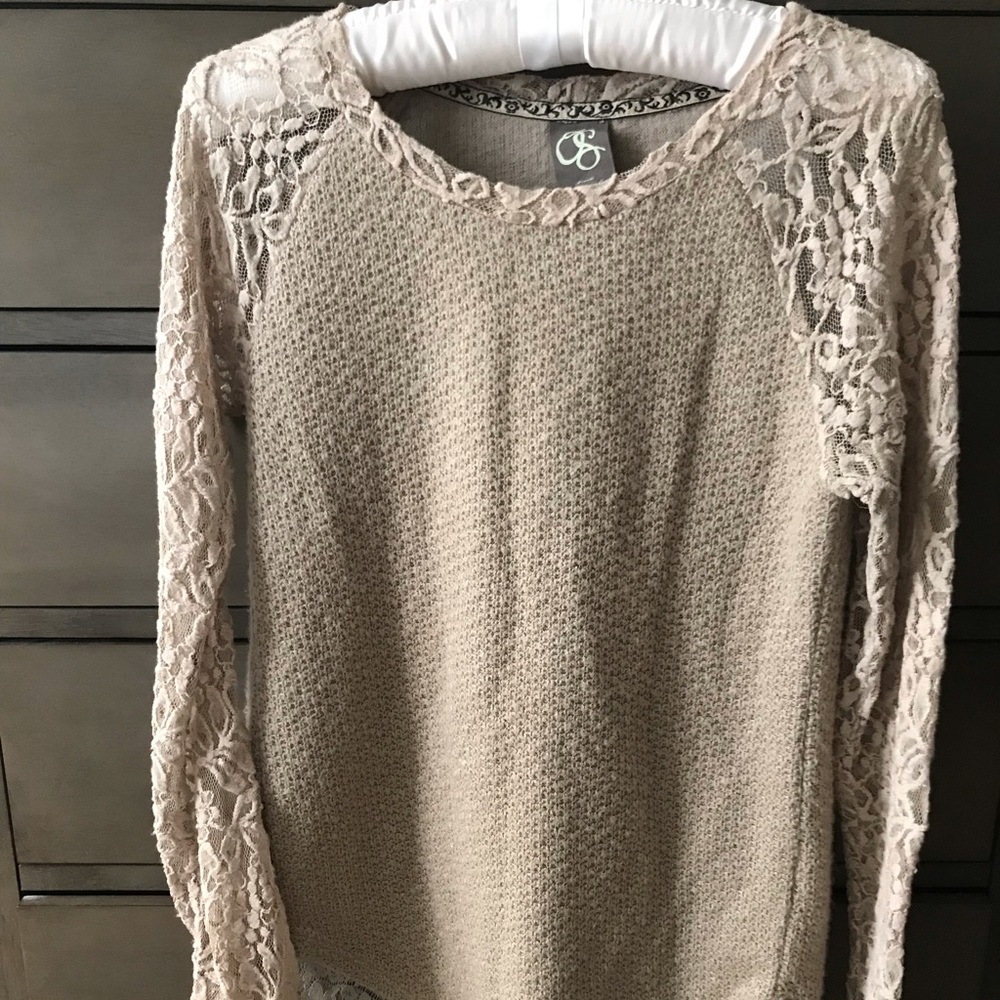 Long sleeve Lace sweater, Anthropologie